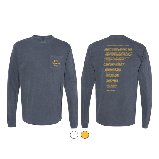 Drink VT Beer Long-Sleeve Pocket Tee (Denim)