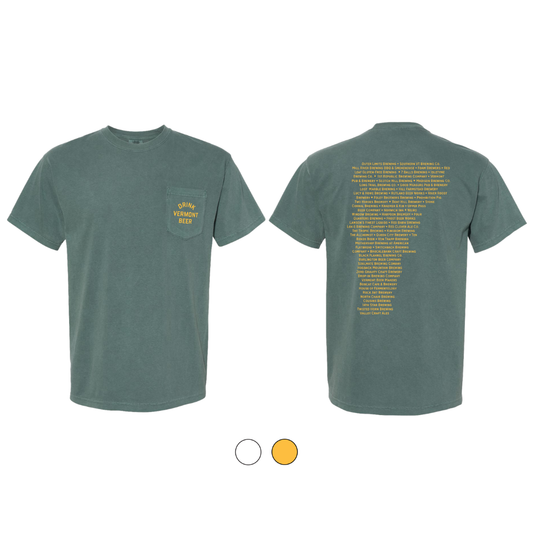Short Sleeve Drink VT Beer Pocket Tee (Blue Spruce)